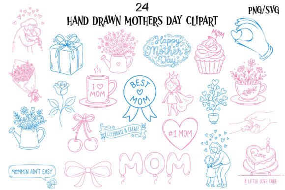 Adorable Hand Drawn Mother’s Day Clipart 💕