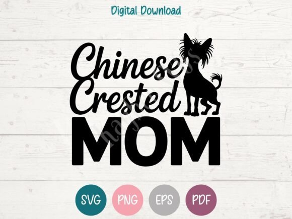 Chinese Crested Dog Mom: A Charming Embroidery Design